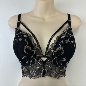 La Senza black lace pushup bra 32DDD Beyond Sexy Ultimate Plunge underwire